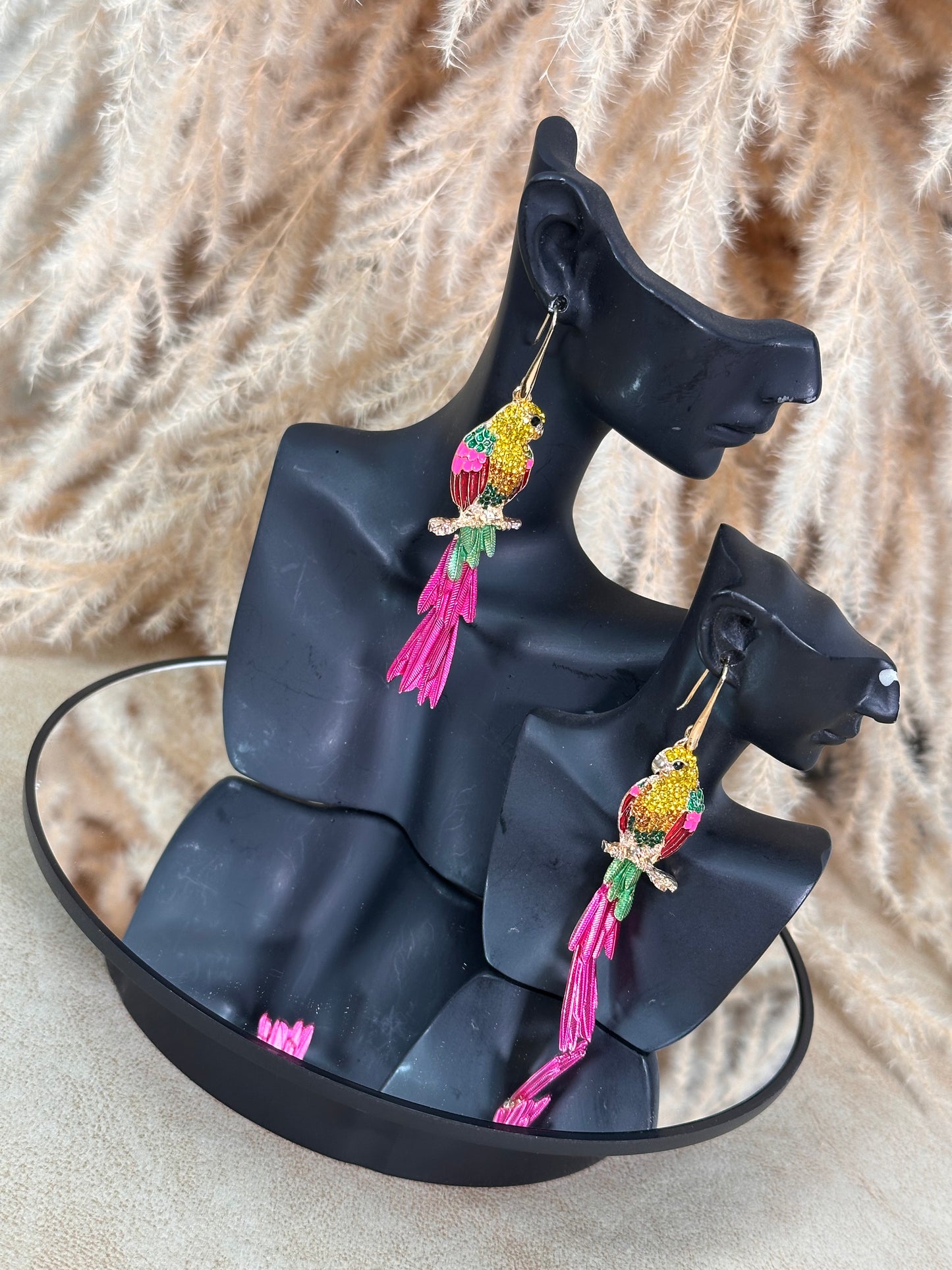Caribbean Parrot Dangle Earrings